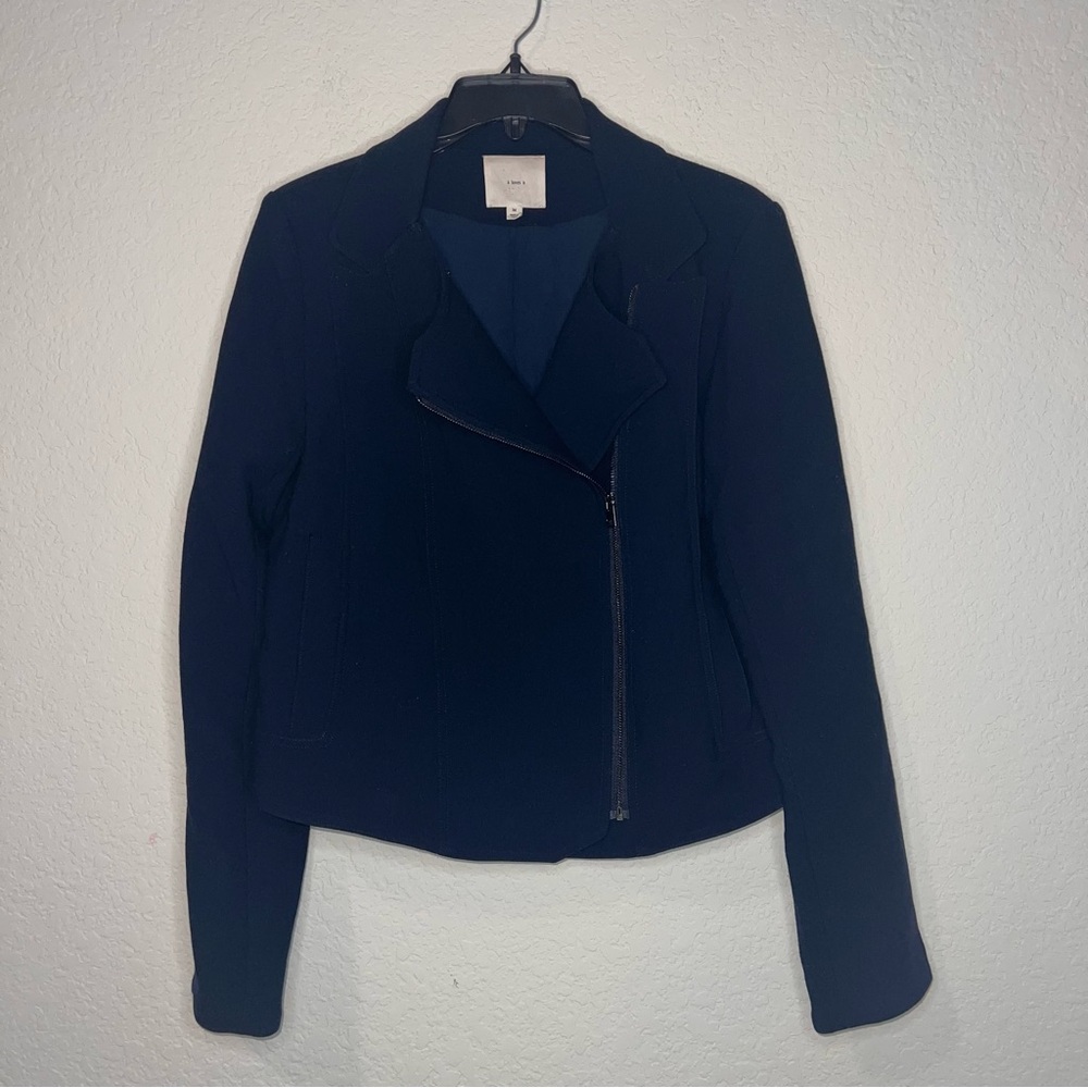 A Loves A Women's Dark Blue Moto Blazer